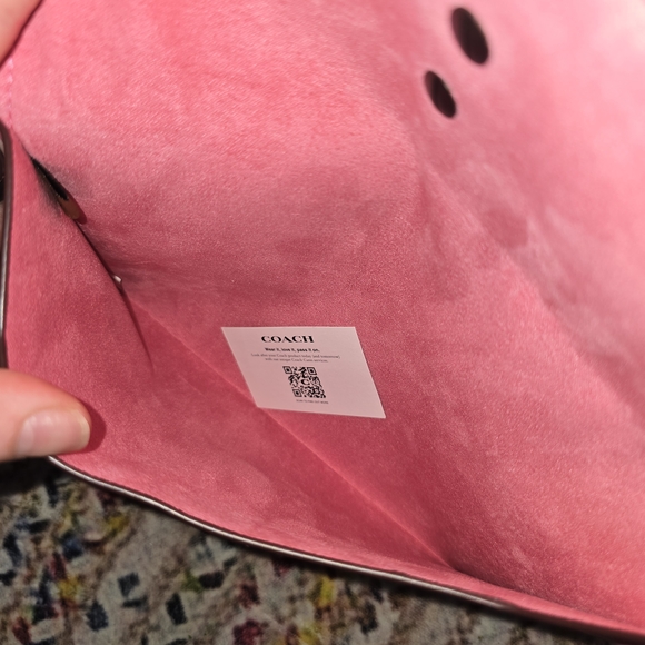 Coach Pink Turnlock Clutch with Number Accents